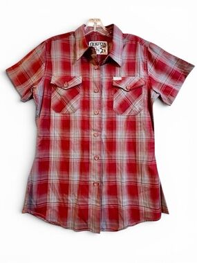 Dixxon Syrah Bamboo Blend Plaid Button Up Shirt Women’s M NWOT